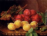 Bowl Canvas Paintings - Plums On A Table In A Glass Bowl